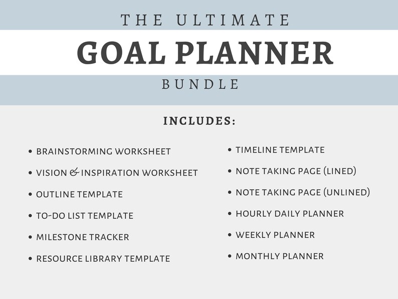 Ultimate Goal Planner Bundle | Simple, Minimal, Aesthetic | Goal ...