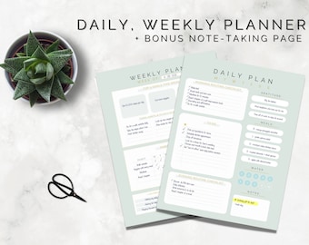 Werde *THAT GIRL* - Tages- & Wochenplaner (Sea Foam) | Digital oder druckbar | US Letter