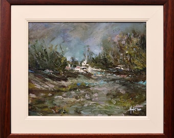 Gloomy day. Landscape Painting. Original Painting