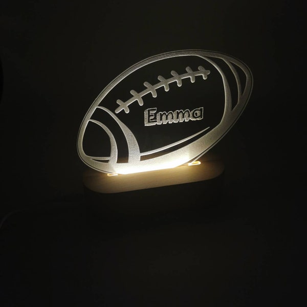 Lampe LED - Veilleuse personnalisable - Plexi- Rugby