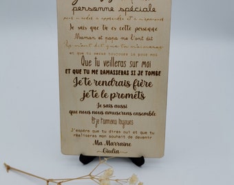 Cartão de madeira para pedido de madrinha, padrinho-você quer ser minha madrinha, meu padrinho?