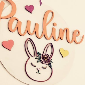 Room decoration - door plate with personalized first name