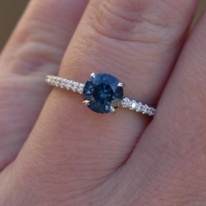 Teal Blue Montana Sapphire Ring 14K Gold,Blue Sapphire Ring,Montana Sapphire Ring,Teal Sapphire Ring,Peacock Sapphire Ring