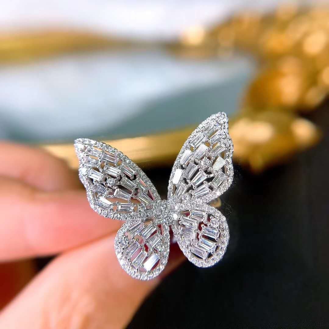 18K Gold Diamond Butterfly RingMonarch Butterfly RingGold | Etsy