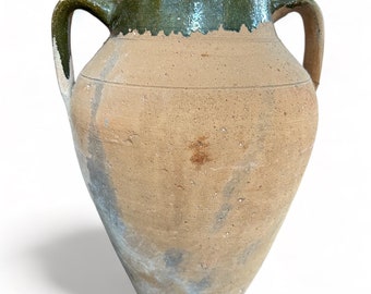 French Olive Jar / Vase - Green