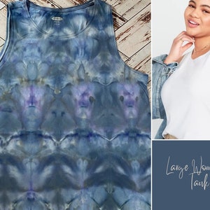 Canotta girocollo Tie Dye - Piega Ice Dye Star - Taglia L. Canotta Tie Dye. Canotta hippie. Canotta Boho.