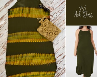 Reverse Tie Dye Midi- Dress Tie Dye Midi Dress. Reverse Tie Dye Midi Dress. Boho Midi. Summer Midi Dress.  Flowy Midi Dress. Bohemian Midi