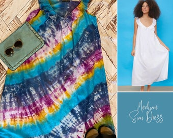 Tie Dyed Maxi Dress - Women's XS.  Tie Dye Dress.  Hippie Dress.  Boho Dress.  Cover Up.  Tunic.