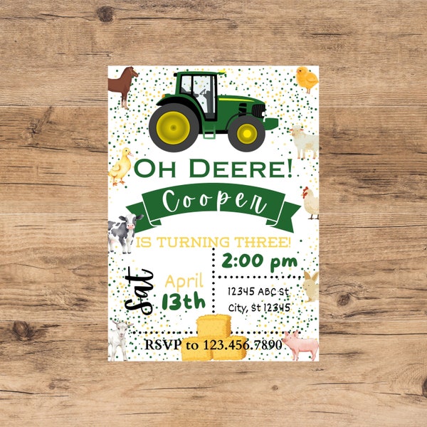 John Deere Birthday Invitation