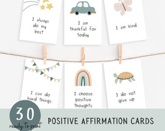 Montessori Positive Affirmation Cards for Kids (Digital Download)