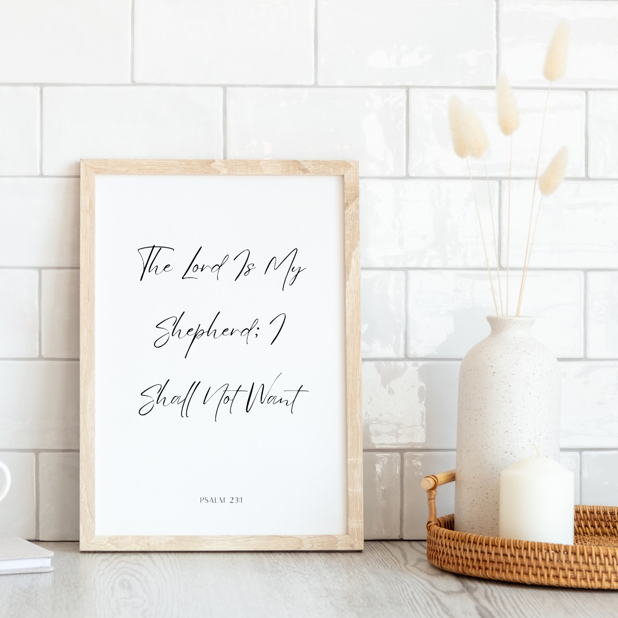 Psalm 23 the Lord is My Shepherd Print, Scripture Wall Art, Christian ...