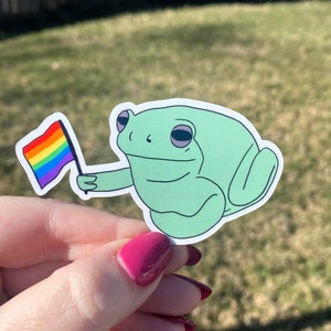Gay Pride Sticker | LGBTQ sticker | Frog Sticker | Cute Sticker|  Pride Flag | Funny Sticker | Laptop Sticker | Gift
