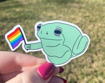 Gay Pride Frog Sticker | LGBTQ+ Rainbow Frog