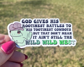 Cowboy Frog, Rootin Tootin Glossy Sticker