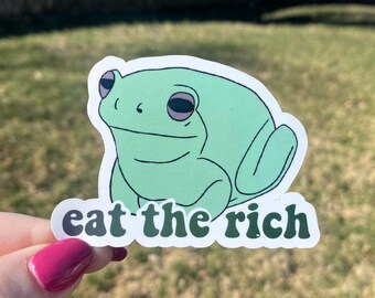Eat the Rich Frog Glossy Sticker
