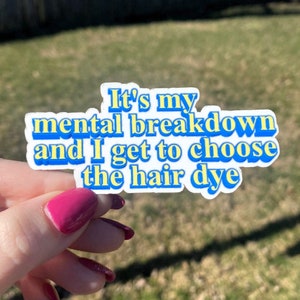 It's My Mental Breakdown and I Get to Choose the Hair Dye | Sticker for Laptop | Funny Sticker