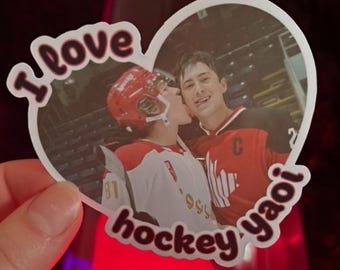 I Love Hockey Yaoi, BL Romance, Glossy Sticker