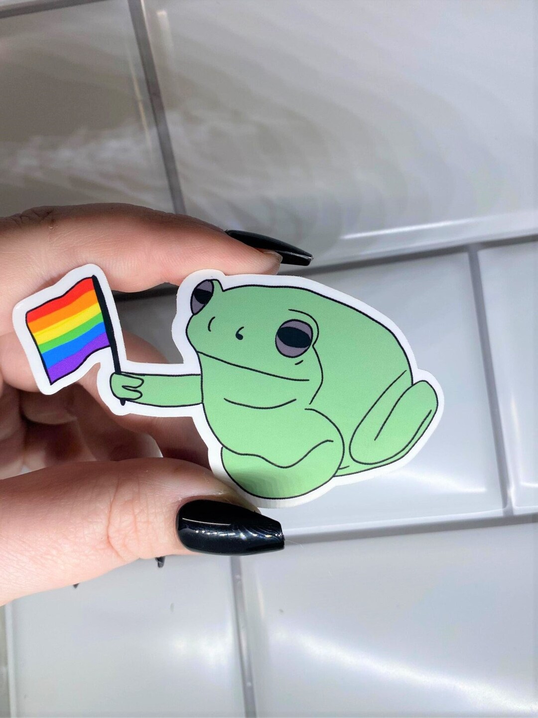 Gay Pride Sticker LGBTQ Sticker Frog Sticker Cute Sticker Pride Flag