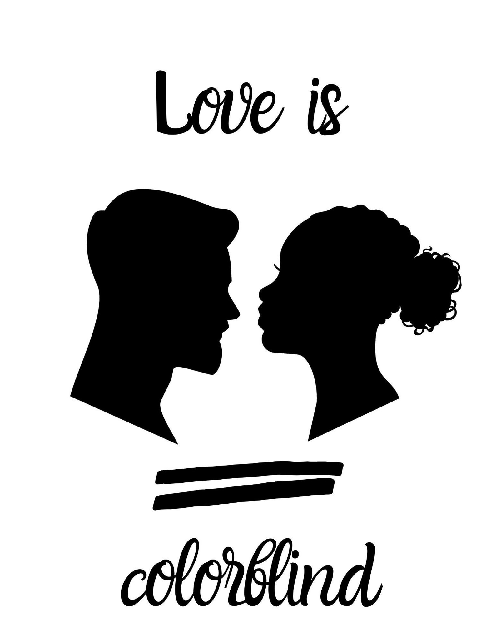 Love Is Colorblind Digital Print Equity Diversity Etsy