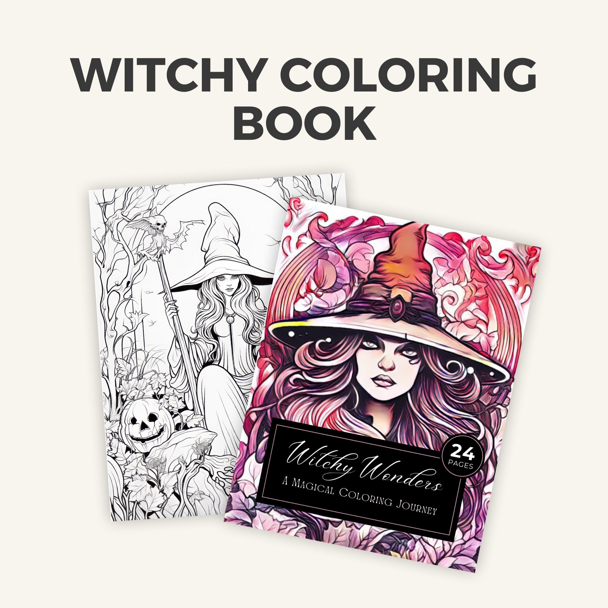 Witchy Printable Coloring Book - Etsy