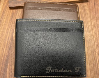 Engraved Wallet for Men, Personalized Wallet, Gifts for Him, Custom Engraved Wallet, Boyfriend Gift, Husband Gift, Engraved Leather Wallet