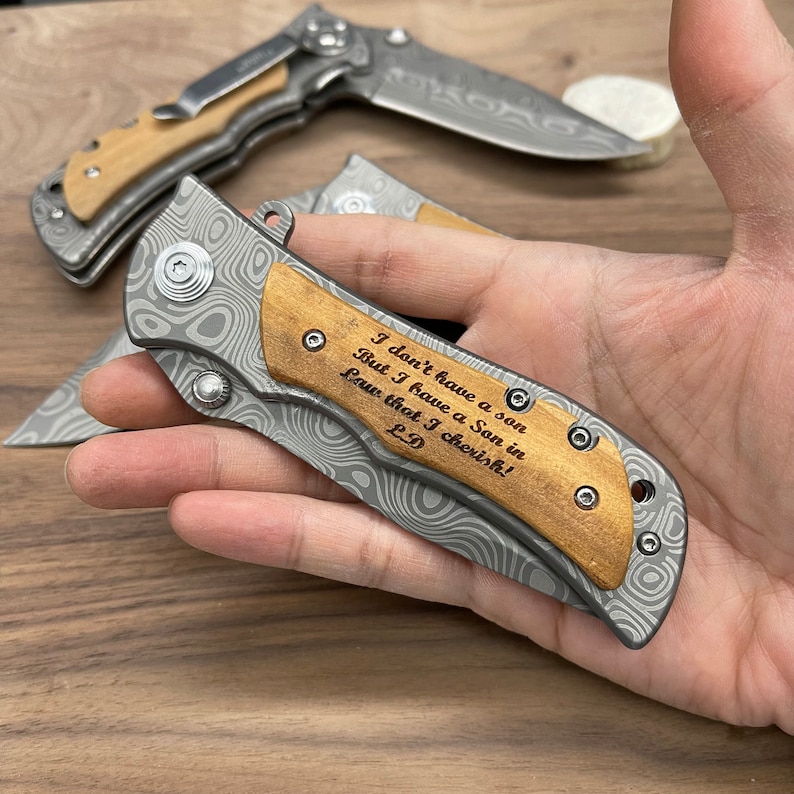 Engraved Pocket Knife for Boyfriend, Personalized Knife for Husband, Hunting Knife, Custom Knife, Boyfriend Gift, Husband Gift, Pocket Knife image 1