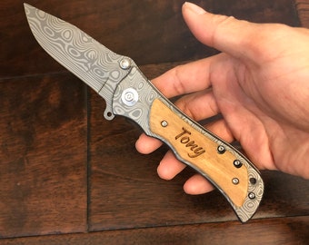 Engraved Folding Knife, Gift for Men, Brother's Gift, Father's Gift, Gift for Hunter, Hunting Knives, Fishing knives, Gift for Boyfriend