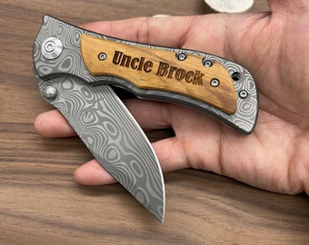 Gift for Uncle, Uncle Christmas Gift, Engraved Folding Pocket Knife, Uncle Gift, Gift for Grandpa, Godfather Gift, Brother Gift from Sister