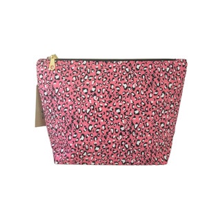 Makeup bag, toiletry bag, cosmetic bag, gift for her, leopard print