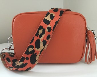orange leather handbolsas uk