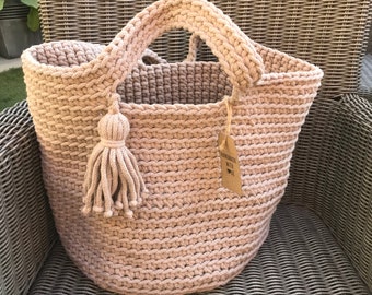 Crochet Bag, Crochet Handbag,Crochet Skandi Handbag, Crochet Rope Bag, Crochet Macrame Bag, Beach bag, Mother’s Day gift