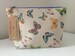 Handmade UK/ Medium makeup bag/cosmetic bag/toiletry bag/gift for her/Butterfly print/linen look 