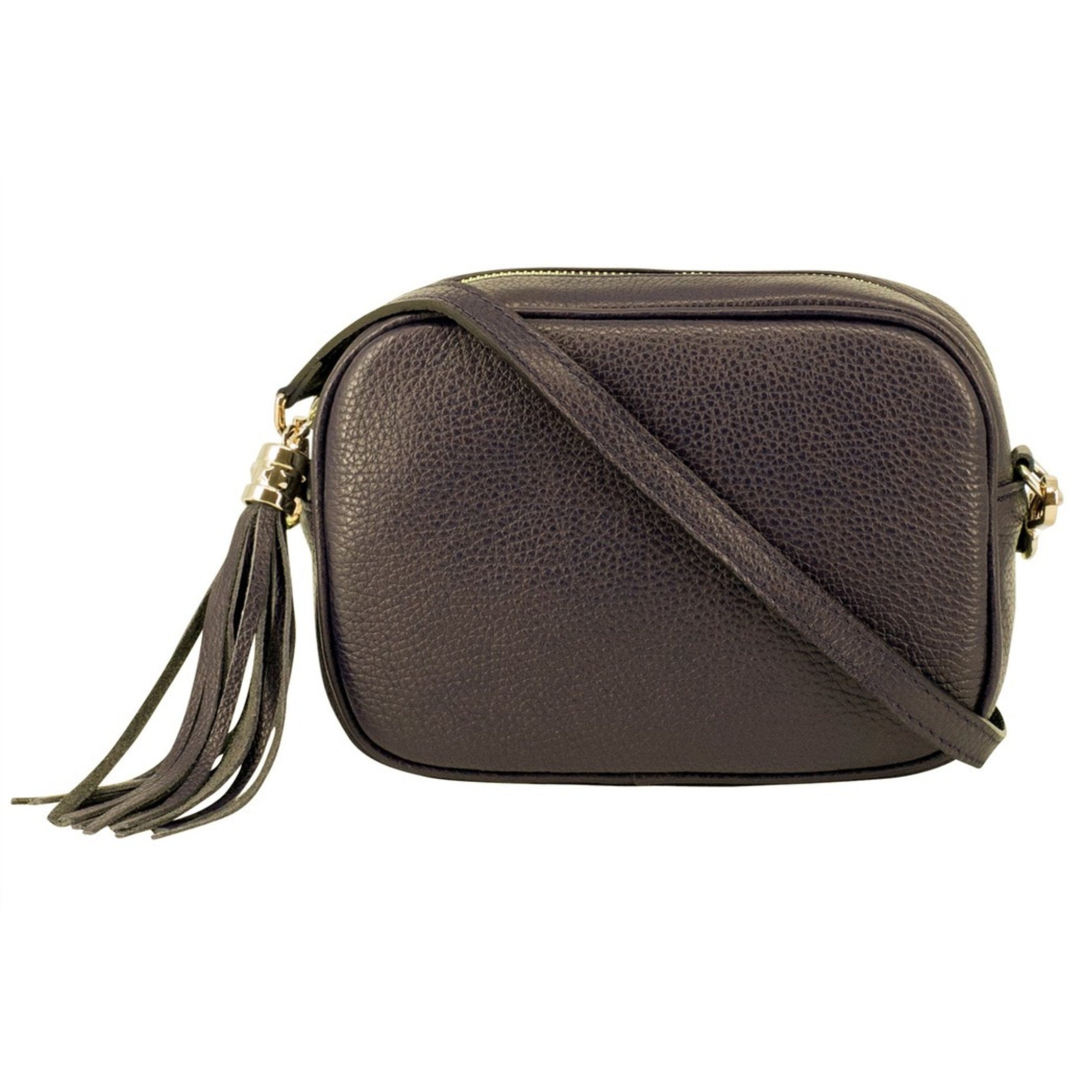 Italian Genuine Leather Crossbody Bag For Women - Soft Calf Leather Tassel Purse, Lightweight Camera Bag Style