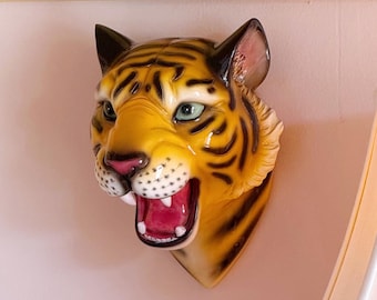 Natürlicher Tiger an der Wand befestigter Kopf - Harz-große Katzen-Wand-Dekor