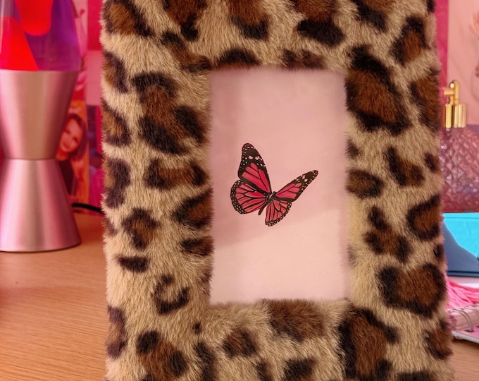 Fluffy Leopard Print Picture Frame – Y2K Home Décor