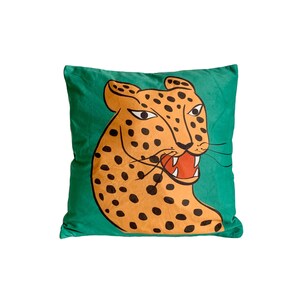 Green Leopard Cushion Cover