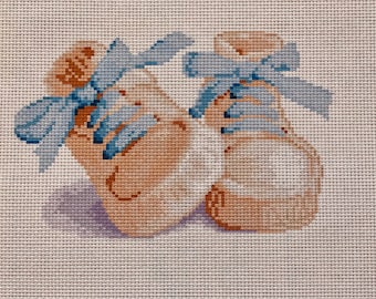 Baby Boy New Baby Unique Present Needlepoint Stamped Cross Stitch Pre-Stamped Embroidery