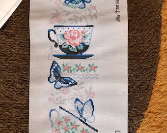 Cups Pre-Stamped Needlepoint Butterflies Stamped Cross Stitch Embroidery Pattern