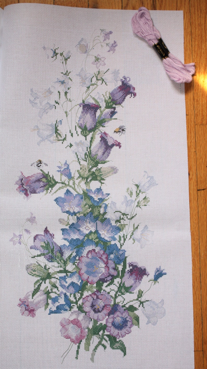 Bluebell Stamped Needlepoint Cross Stitch Embroidery Etsy