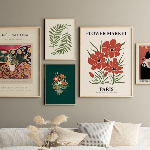 Botanical Gallery Wall Set Eclectic Decor Vintage Wall Art Etsy