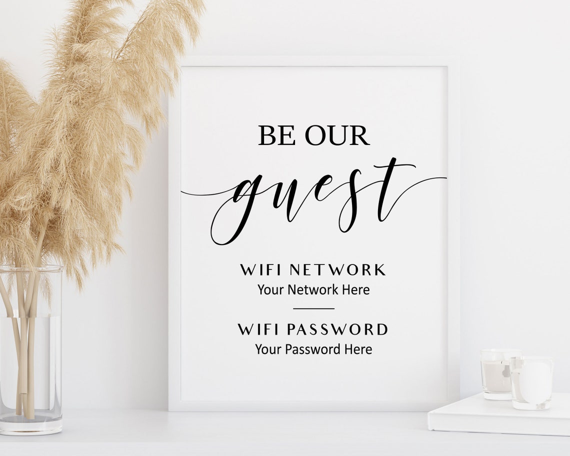 Be Our Guest Wifi Printable Wifi Password Sign Editable PDF | Etsy