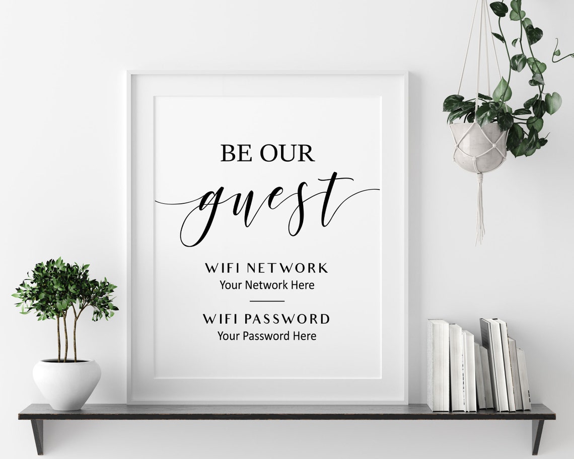 Be Our Guest Wifi Printable Wifi Password Sign Editable PDF | Etsy