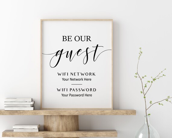 Signs Plaques Be Our Guest Wi Fi Password Sign Handmade Products