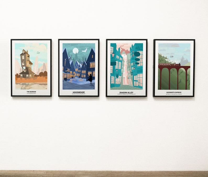 Wizard world  minimalist poster Four combo