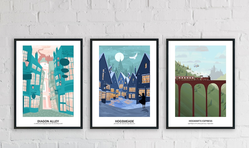 Wizard world  minimalist poster Trio