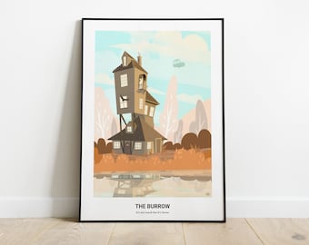 inspired by The Burrow - minimalist poster - Magial World