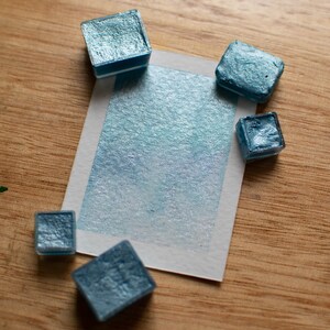 Celestite - handmade watercolour paint [half pan, minipan + dotcard]