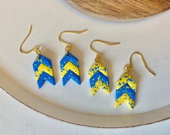 Mini chevron Down Syndrome awareness polymer clay earrings / clay earrings / dangle earrings / accessories / polymer clay / Down syndrome