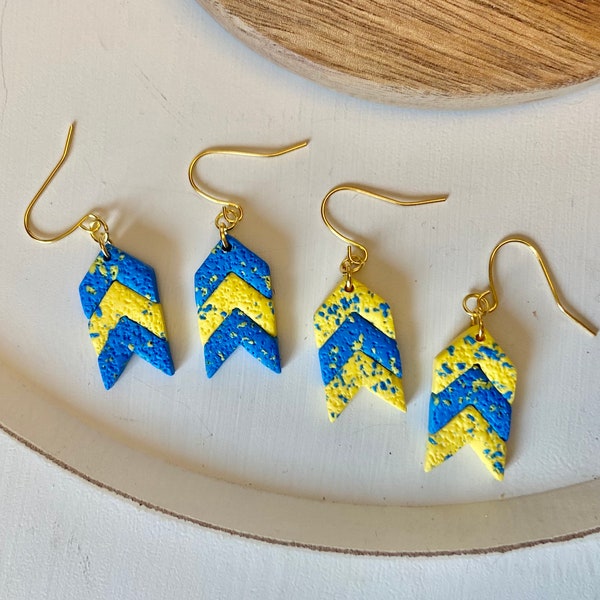 Mini chevron Down Syndrome awareness polymer clay earrings / clay earrings / dangle earrings / accessories / polymer clay / Down syndrome