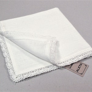 Natural pure linen napkin 45 cm width and 45 cm height, fancy table napkin for guests, special occasions - AGNE